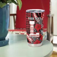 Personalized Hawaii Lahainaluna High School Tumbler Cup Tribal Tattoo With Hibiscus Flowers LT05 - Polynesian Pride