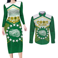 Personalised Cook Islands Ra o te Ui Ariki Couples Matching Long Sleeve Bodycon Dress and Long Sleeve Button Shirt Polynesian Pattern