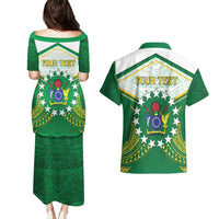 Personalised Cook Islands Ra o te Ui Ariki Couples Matching Puletasi and Hawaiian Shirt Polynesian Pattern