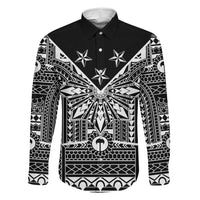 Black Philippines Sun Star Family Matching Mermaid Dress and Hawaiian Shirt Igorot Tribal Inspiration LT05 Dad's Shirt - Long Sleeve Black - Polynesian Pride