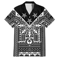 Black Philippines Sun Star Family Matching Off Shoulder Maxi Dress and Hawaiian Shirt Igorot Tribal Inspiration LT05 Dad's Shirt - Short Sleeve Black - Polynesian Pride
