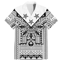 White Philippines Sun Star Family Matching Mermaid Dress and Hawaiian Shirt Igorot Tribal Inspiration LT05 Dad's Shirt - Short Sleeve White - Polynesian Pride