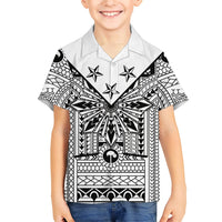 White Philippines Sun Star Family Matching Tank Maxi Dress and Hawaiian Shirt Igorot Tribal Inspiration LT05 Son's Shirt White - Polynesian Pride