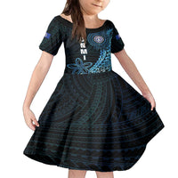 Personalized Northern Mariana Islands 78th Liberation Day Family Matching Off The Shoulder Long Sleeve Dress and Hawaiian Shirt LT05 Daughter's Dress Blue - Polynesian Pride