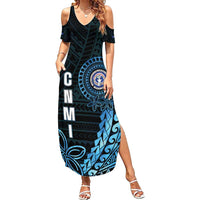 Personalized Northern Mariana Islands 78th Liberation Day Summer Maxi Dress LT05 Women Blue - Polynesian Pride