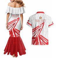 Custom Tonga Rugby 2024 Pacific Couples Matching Mermaid Dress and Hawaiian Shirt Go Ikale Tahi