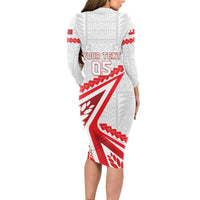 Custom Tonga Rugby 2024 Pacific Long Sleeve Bodycon Dress Go Ikale Tahi
