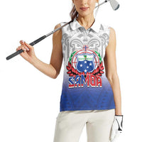 Custom Samoa Rugby 2024 Pacific Women Sleeveless Polo Shirt Go Manu Samoa