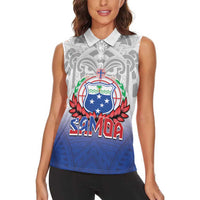 Custom Samoa Rugby 2024 Pacific Women Sleeveless Polo Shirt Go Manu Samoa