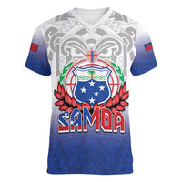 Custom Samoa Rugby 2024 Pacific Women V-Neck T-Shirt Go Manu Samoa