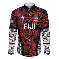 Custom Flying Fijians Rugby 2024 Pacific Family Matching Mermaid Dress and Hawaiian Shirt Go Fiji LT05 Dad's Shirt - Long Sleeve Black - Polynesian Pride