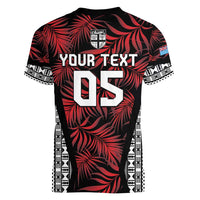 Custom Flying Fijians Rugby 2024 Pacific Women V-Neck T-Shirt Go Fiji