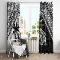 New Zealand And Fiji Rugby 2024 Window Curtain Maori Kiwi With Fijian Palm Tree