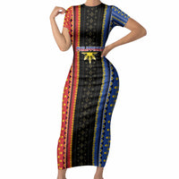 Personalised Philippines Filipinos Short Sleeve Bodycon Dress Igorot Tribal Inspiration Pattern Style