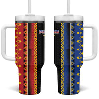 Philippines Filipinos Tumbler With Handle Igorot Tribal Inspiration Pattern Style