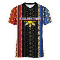 Personalised Philippines Filipinos Women V-Neck T-Shirt Igorot Tribal Inspiration Pattern Style