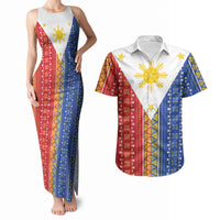 Philippines Sun Couples Matching Tank Maxi Dress and Hawaiian Shirt Igorot Tribal Inspiration