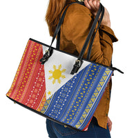 Philippines Sun Leather Tote Bag Igorot Tribal Inspiration