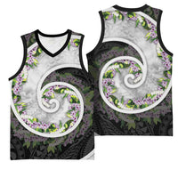 Piko Hawaii Basketball Jersey Polynesian Pattern With Maile Pikake Honohono Lei