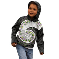 Piko Hawaii Kid Hoodie Polynesian Pattern With Maile Pikake Honohono Lei