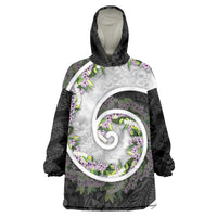 Piko Hawaii Wearable Blanket Hoodie Polynesian Pattern With Maile Pikake Honohono Lei