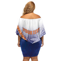 Personalised Marshall Islands Manit Day Family Matching Off Shoulder Short Dress and Hawaiian Shirt Polynesian Tribal Tattoo Tropical Style