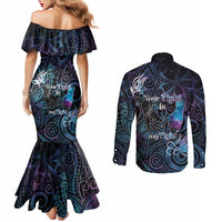 Suicide Awareness Couples Matching Mermaid Dress and Long Sleeve Button Shirt You Are Not Alone - Polynesian Pride