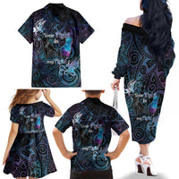 Suicide Awareness Family Matching Off The Shoulder Long Sleeve Dress and Hawaiian Shirt You Are Not Alone - Polynesian Pride