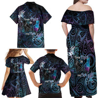Suicide Awareness Family Matching Off Shoulder Maxi Dress and Hawaiian Shirt You Are Not Alone - Polynesian Pride