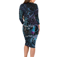 Suicide Awareness Long Sleeve Bodycon Dress You Are Not Alone - Polynesian Pride
