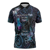 Suicide Awareness Zipper Polo Shirt You Are Not Alone - Polynesian Pride