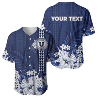 Personalized Utah State Baseball Jersey Polynesian Style