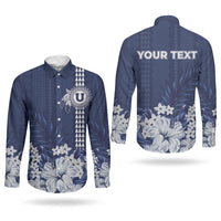 Personalized Utah State Couples Matching Puletasi and Long Sleeve Button Shirt Polynesian Style