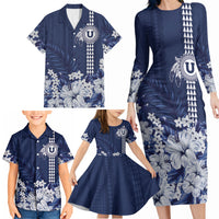 Personalized Utah State Family Matching Long Sleeve Bodycon Dress and Hawaiian Shirt Polynesian Style