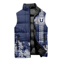 Personalized Utah State Sleeveless Puffer Jacket Polynesian Style