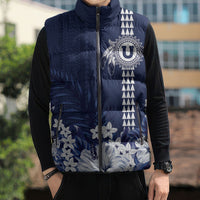 Personalized Utah State Sleeveless Puffer Jacket Polynesian Style