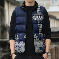 Personalized Utah State Sleeveless Puffer Jacket Polynesian Style