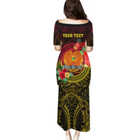 Personalized Papua New Guinea Puletasi Coat Of Arms Tropical Flowers Polynesian Pattern LT05 - Polynesian Pride