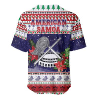 American Samoa Christmas Baseball Jersey Poinsettia La Maunia Le Kilisimasi LT05 - Polynesian Pride