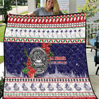 American Samoa Christmas Quilt Poinsettia La Maunia Le Kilisimasi LT05 White - Polynesian Pride