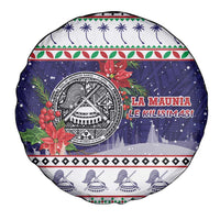 American Samoa Christmas Spare Tire Cover Poinsettia La Maunia Le Kilisimasi