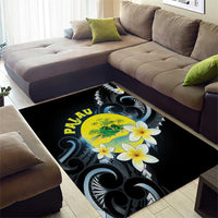 Palau United Nations Day Area Rug Polynesian Curves Plumeria - Polynesian Pride