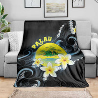 Palau United Nations Day Blanket Polynesian Curves Plumeria - Polynesian Pride