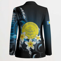 Palau United Nations Day Blazer Polynesian Curves Plumeria - Polynesian Pride