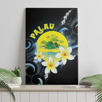 Palau United Nations Day Canvas Wall Art Polynesian Curves Plumeria - Polynesian Pride