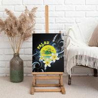 Palau United Nations Day Canvas Wall Art Polynesian Curves Plumeria - Polynesian Pride
