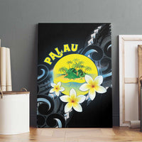 Palau United Nations Day Canvas Wall Art Polynesian Curves Plumeria - Polynesian Pride