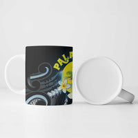 Palau United Nations Day Ceramic Mug Polynesian Curves Plumeria - Polynesian Pride