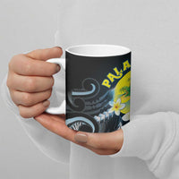 Palau United Nations Day Ceramic Mug Polynesian Curves Plumeria - Polynesian Pride