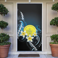Palau United Nations Day Door Cover Polynesian Curves Plumeria - Polynesian Pride